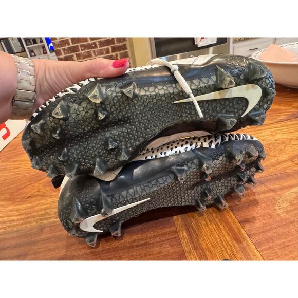 Nike Force Savage Black White Men's Football Cleats Laces Sz 9.5 - Picture 10 of 10